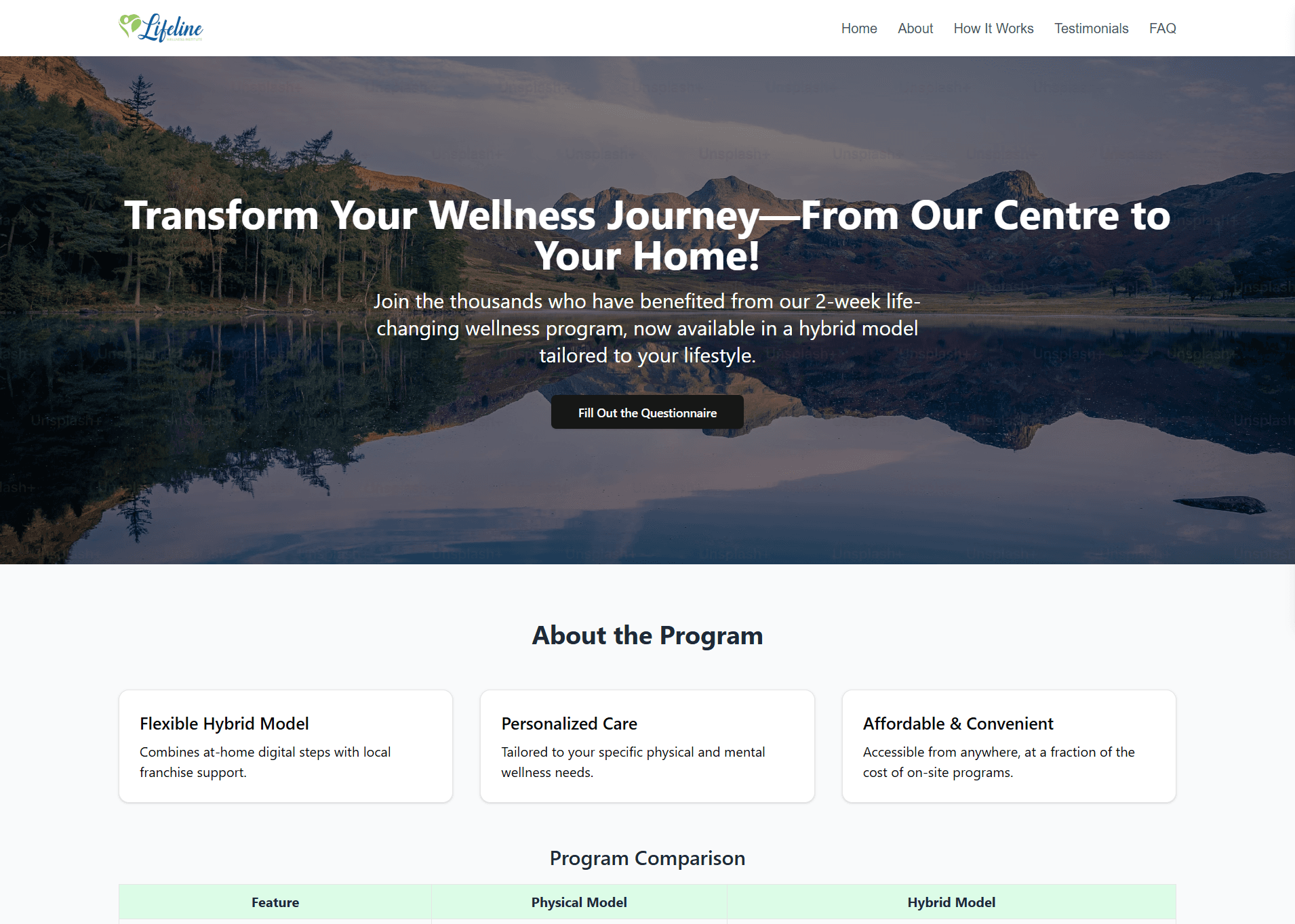 Life Line Wellness Application